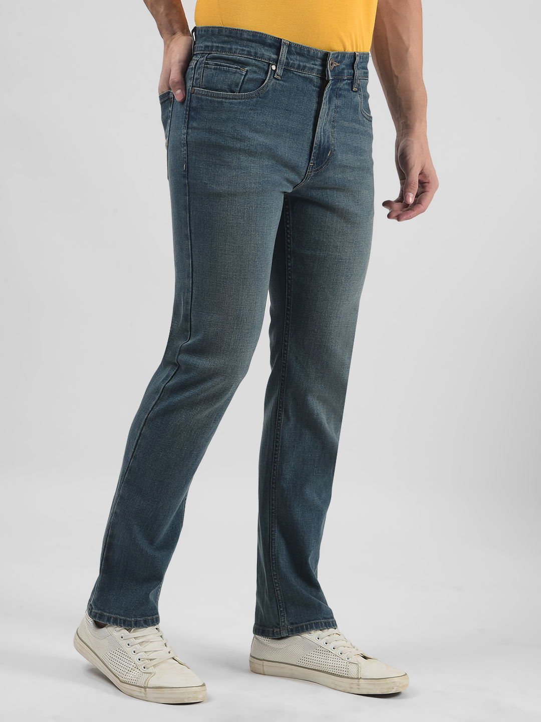 Numero Uno Men Solid Blue Jeans